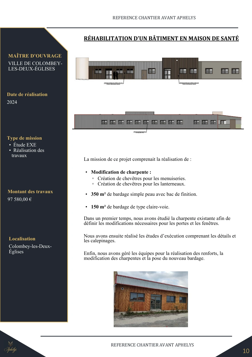 Fiche chantier — Bâtiment agricole — modification de charpente